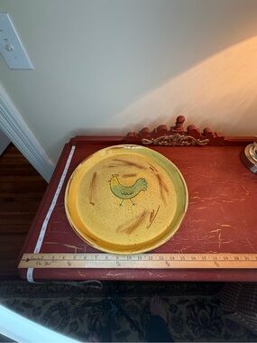 Vietri Yellow Campagna Gallo Rooster Round Baker